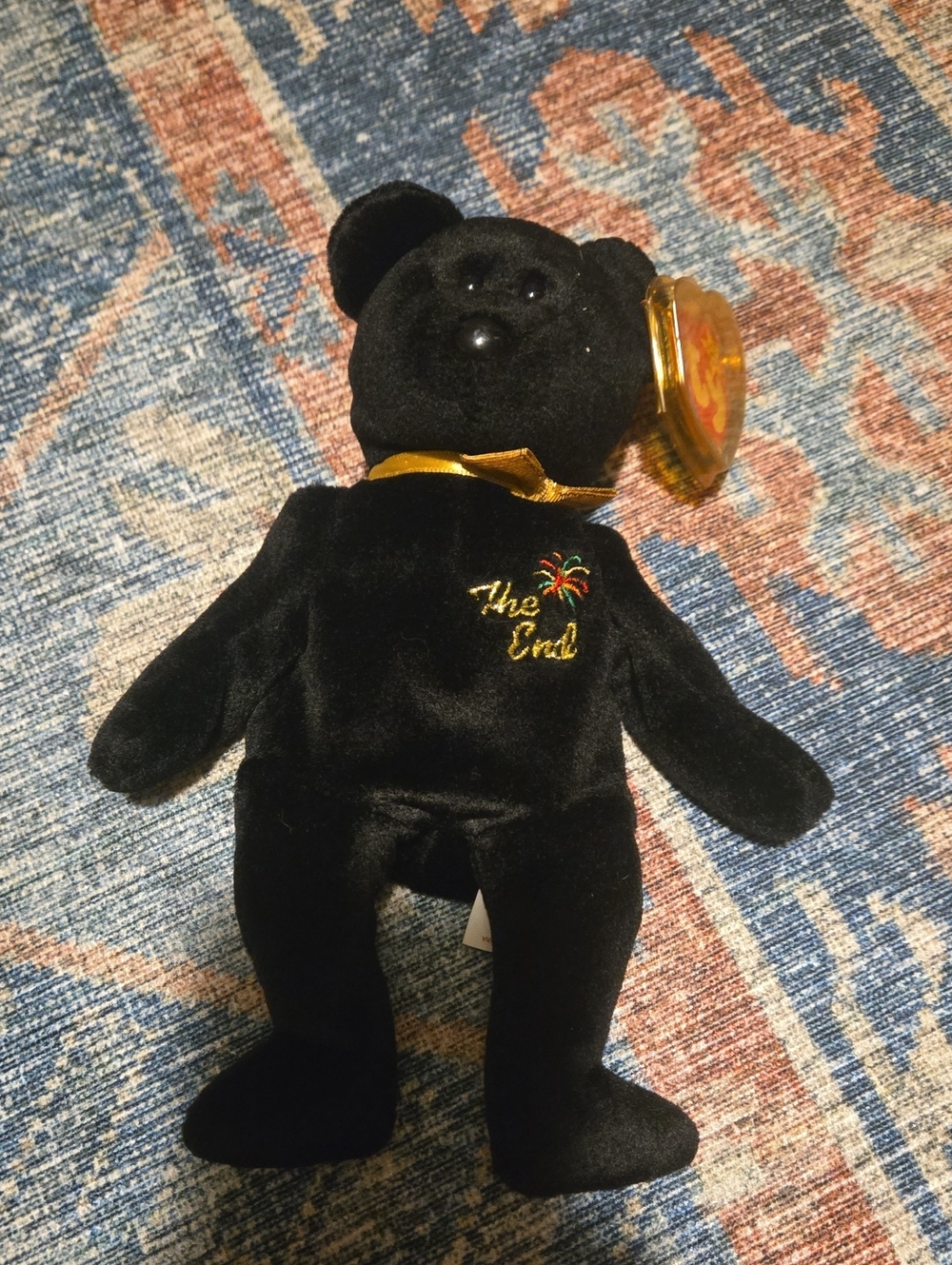 Black Plush 'The End' Bear One-Piece for Kids - Collector Style